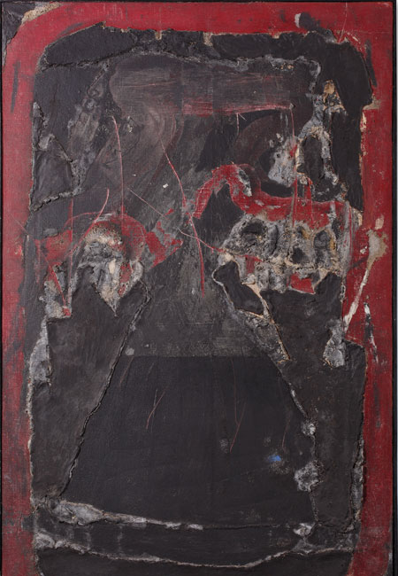 02.- Negro sobre Rojo, 1963, Antoni Tàpies