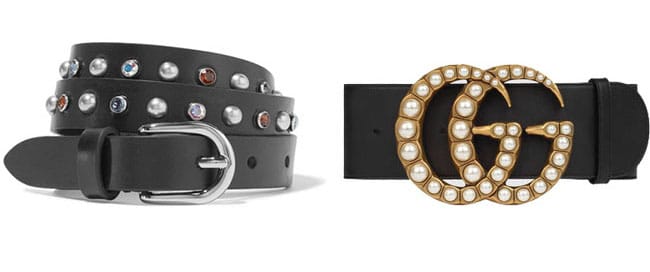 Cinturones con detalles de perlas de Isabel Marant para Nét-a- Porter (220 euros) y Gucci (495 euros)