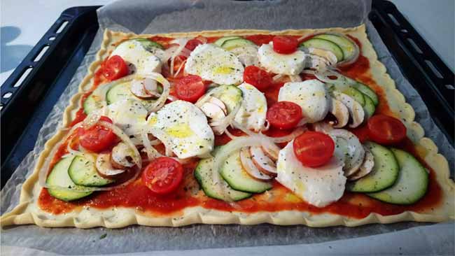 coca-pizza de verduras