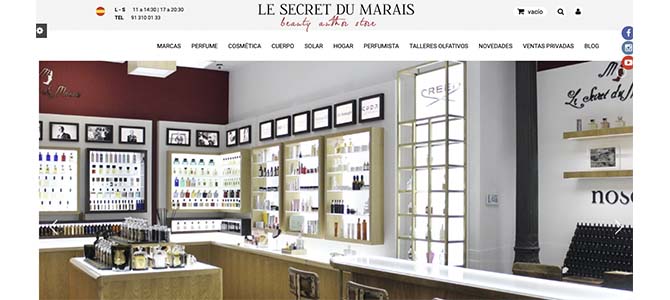 tiendas online cosmética nicho le secret du marais