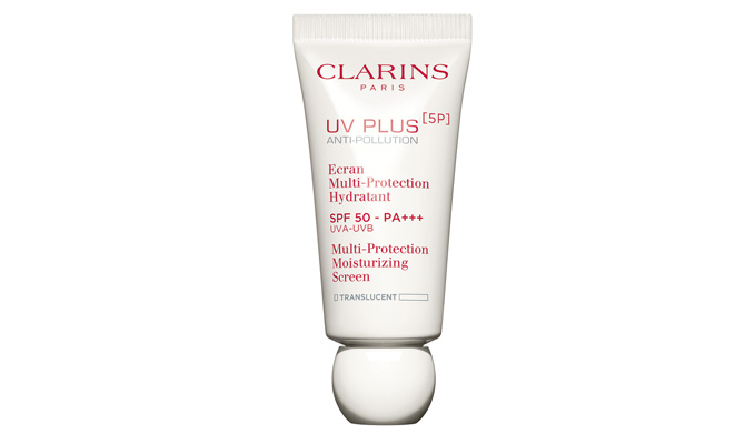 crema UV Plus 5P Anti-Pollution Multi Perfection Moisturizing Screen SPF50 de Clarins