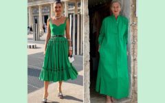 mujeres vestidas de verde esmeralda