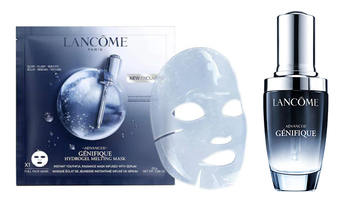 "Advanced Génifique Hydrogel Melting Mask" de Lancôme mascarilla  facial infusionada de sérum Advanced Génifique